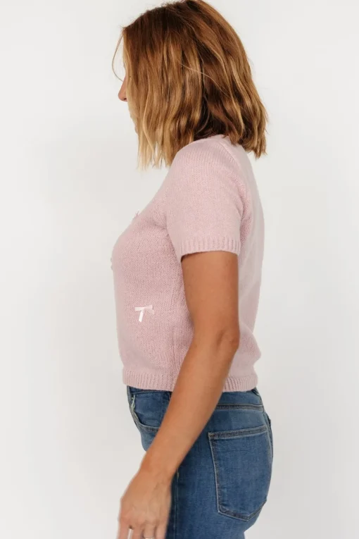 Chloe Bow Sweater | Blush