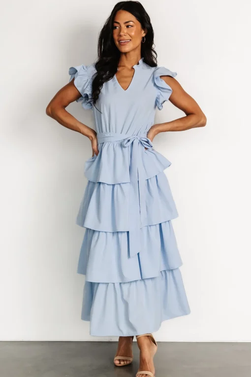 Chrysanthi Tiered Dress | Light Blue