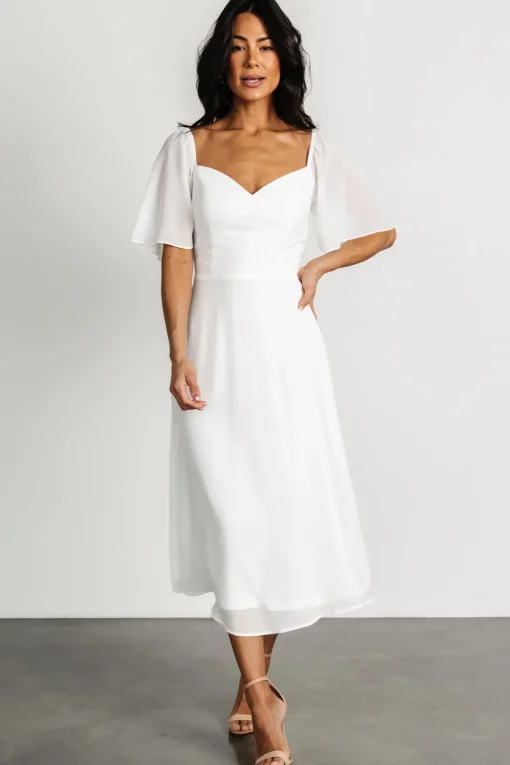 Colette Sweetheart Midi Dress | White
