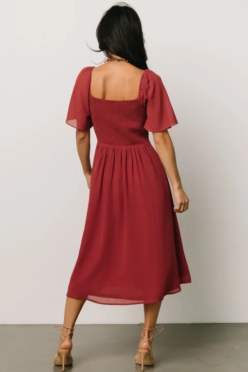 Colette Sweetheart Midi Dress | Terracotta