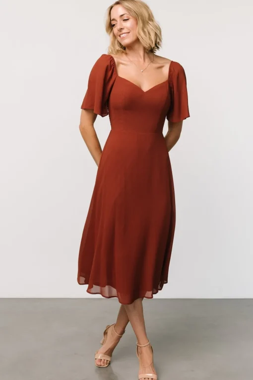 Colette Sweetheart Midi Dress | Cinnamon