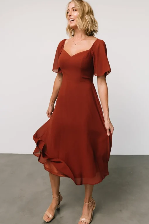 Colette Sweetheart Midi Dress | Cinnamon