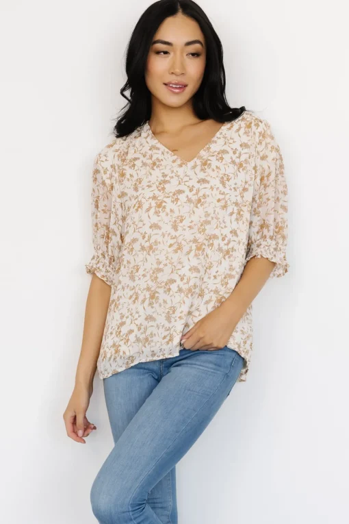 Cordova Top | Cream Multi Floral