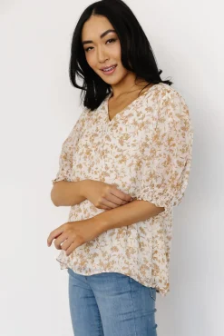 Cordova Top | Cream Multi Floral