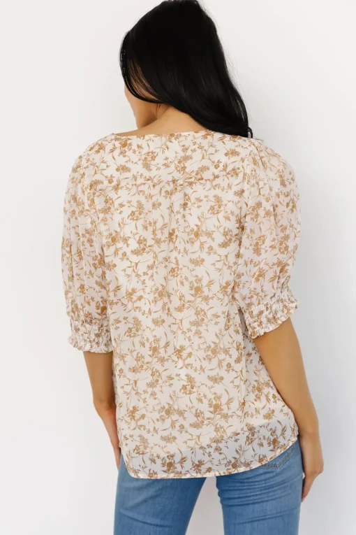 Cordova Top | Cream Multi Floral