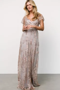 Corinne Shimmer Maxi Gown | Lavender