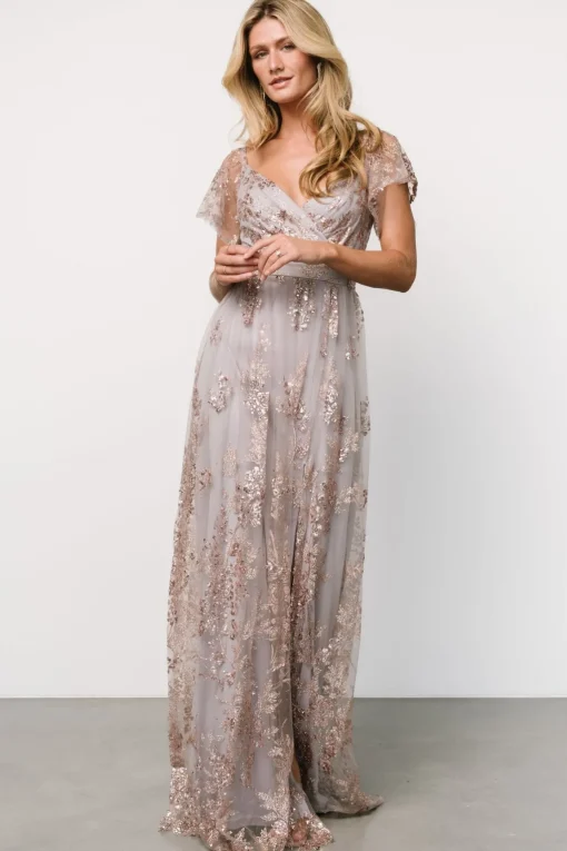 Corinne Shimmer Maxi Gown | Lavender