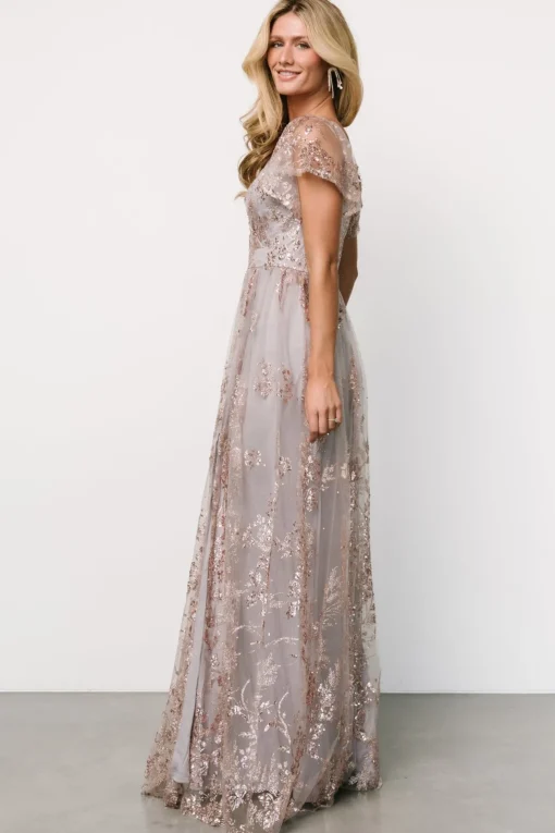 Corinne Shimmer Maxi Gown | Lavender