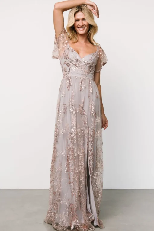 Corinne Shimmer Maxi Gown | Lavender