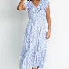Crete Midi Dress | Blue + White