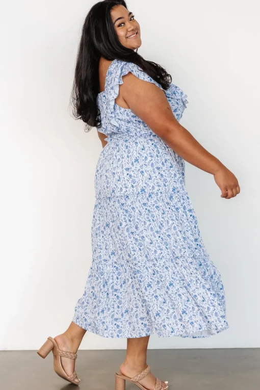 Crete Midi Dress | Blue + White