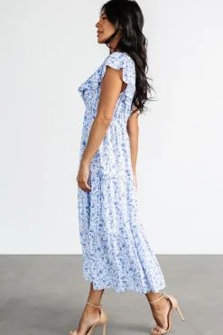 Crete Midi Dress | Blue + White