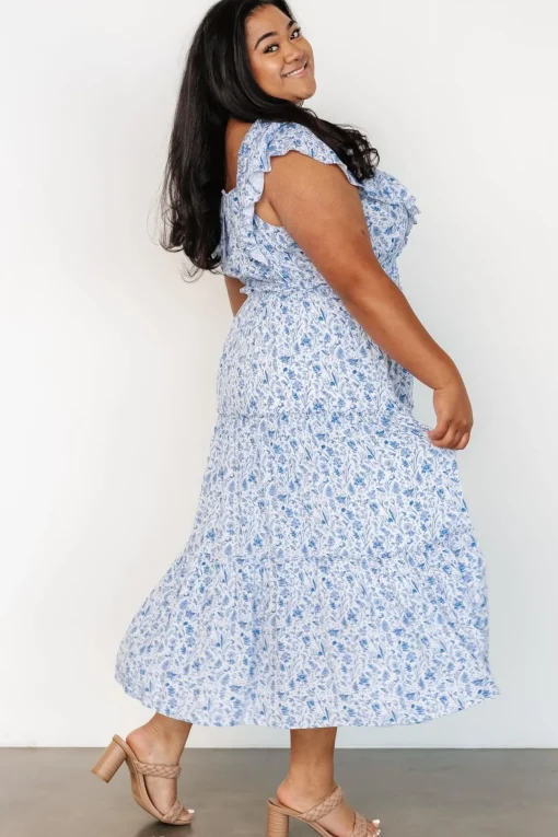 Crete Midi Dress | Blue + White