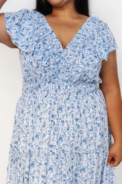 Crete Midi Dress | Blue + White