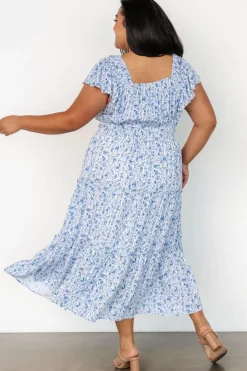 Crete Midi Dress | Blue + White