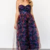 Cristelle Strapless Dress | Navy Multi Floral