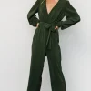 Croft Pleated Jumpsuit | Dark Olive
