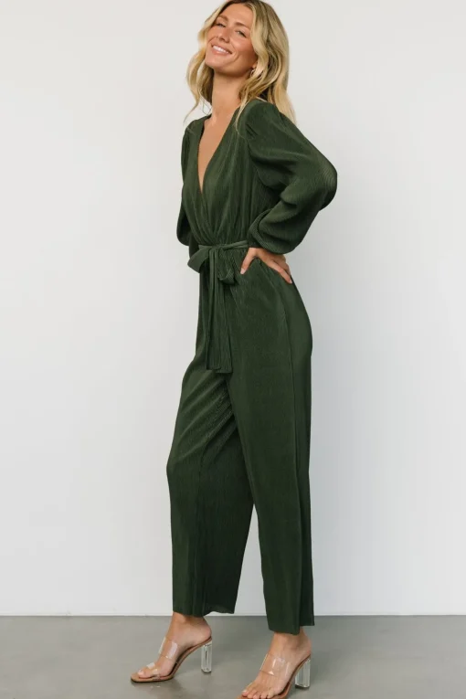 Croft Pleated Jumpsuit | Dark Olive