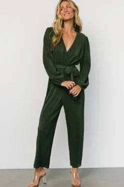 Croft Pleated Jumpsuit | Dark Olive