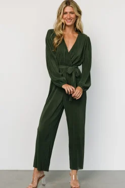 Croft Pleated Jumpsuit | Dark Olive