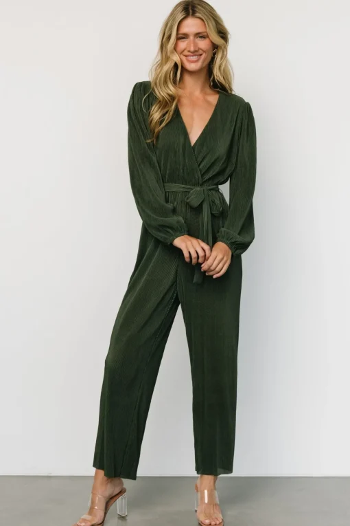 Croft Pleated Jumpsuit | Dark Olive