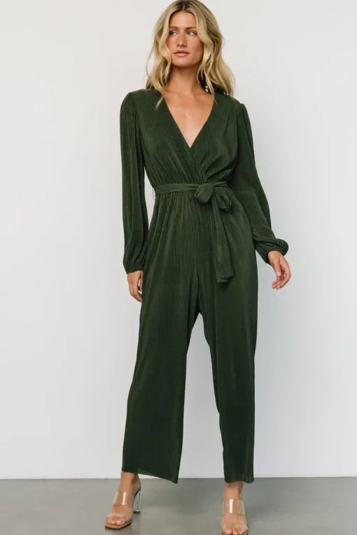 Croft Pleated Jumpsuit | Dark Olive