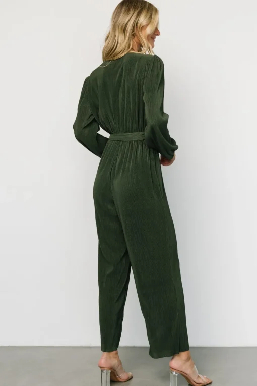 Croft Pleated Jumpsuit | Dark Olive