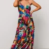 Crystal Maxi Dress | Black Multi Print