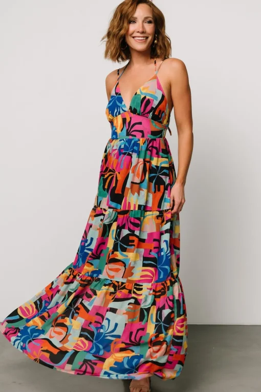 Crystal Maxi Dress | Black Multi Print