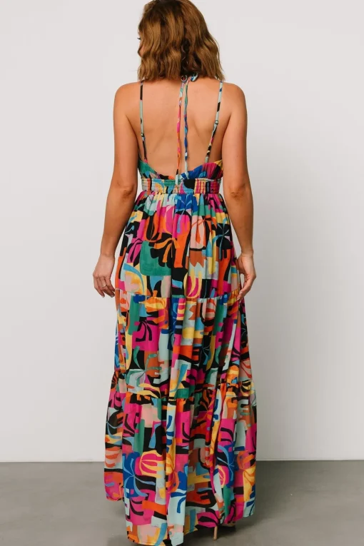 Crystal Maxi Dress | Black Multi Print
