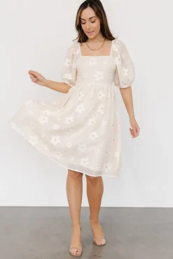 Daisy Short Dress | Vintage Cream Floral
