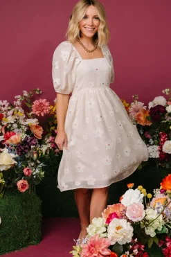 Daisy Short Dress | Vintage Cream Floral