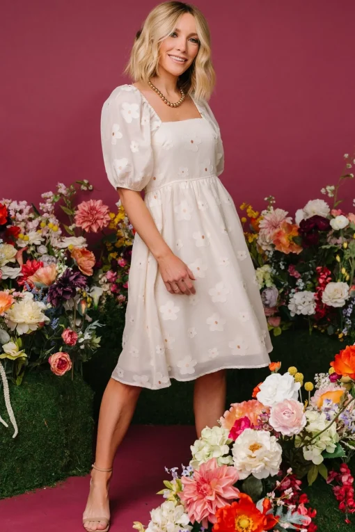 Daisy Short Dress | Vintage Cream Floral