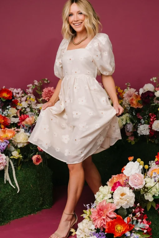 Daisy Short Dress | Vintage Cream Floral