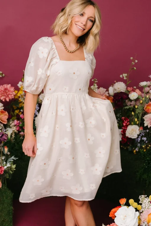 Daisy Short Dress | Vintage Cream Floral
