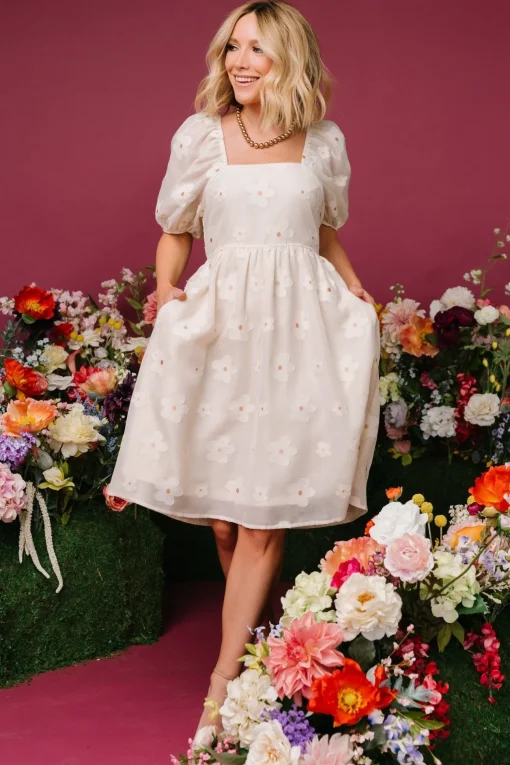 Daisy Short Dress | Vintage Cream Floral