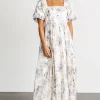 Dalia Maxi Dress | Cream + Blue Floral