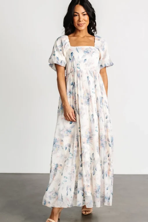 Dalia Maxi Dress | Cream + Blue Floral
