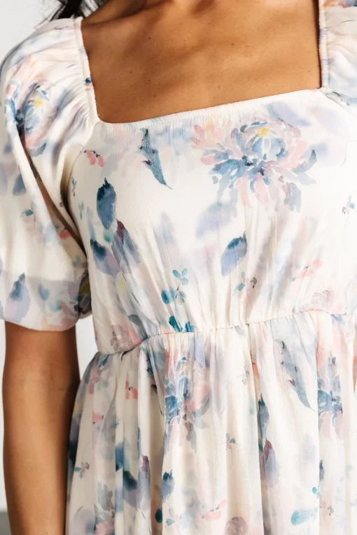 Dalia Maxi Dress | Cream + Blue Floral