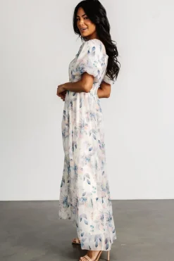 Dalia Maxi Dress | Cream + Blue Floral