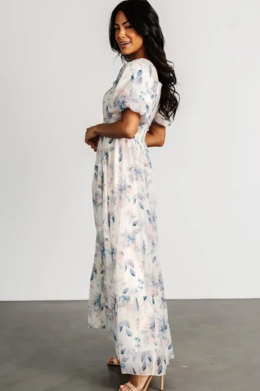 Dalia Maxi Dress | Cream + Blue Floral