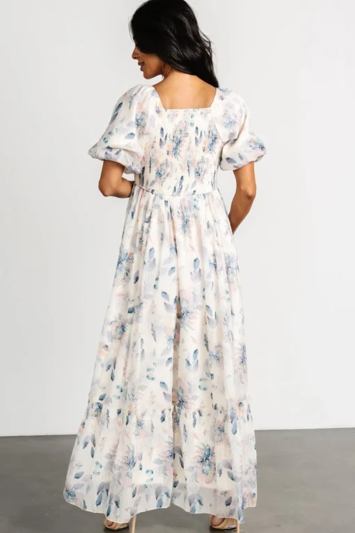 Dalia Maxi Dress | Cream + Blue Floral