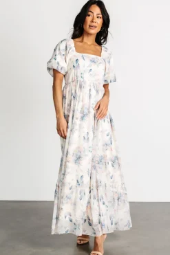 Dalia Maxi Dress | Cream + Blue Floral