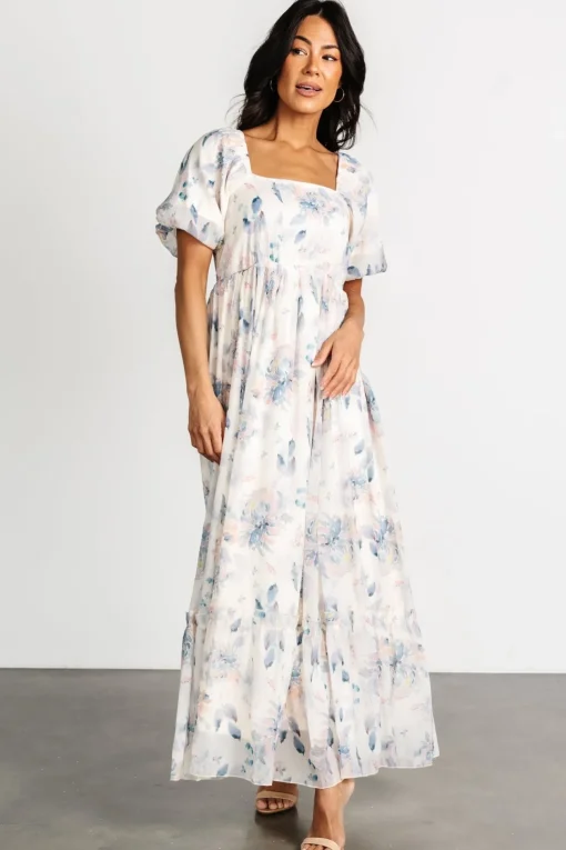 Dalia Maxi Dress | Cream + Blue Floral