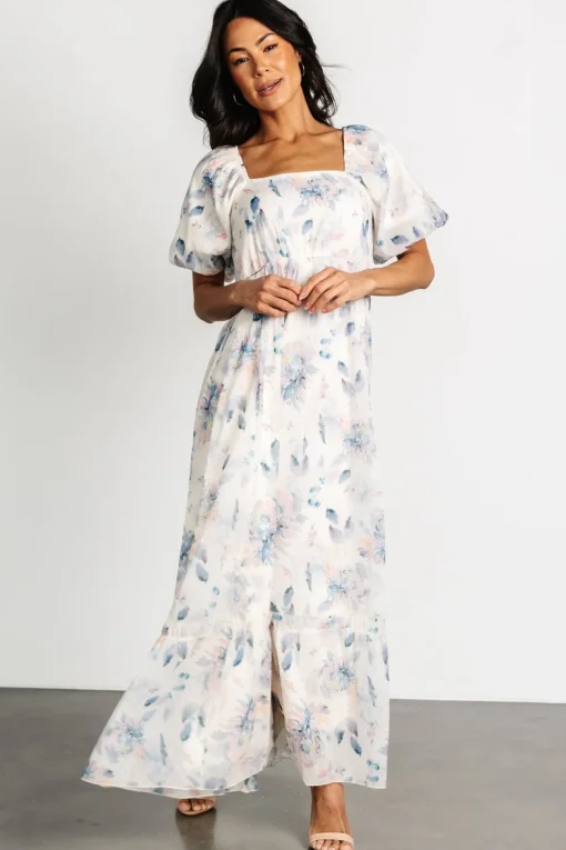 Dalia Maxi Dress | Cream + Blue Floral
