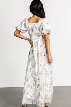Dalia Maxi Dress | Cream + Blue Floral