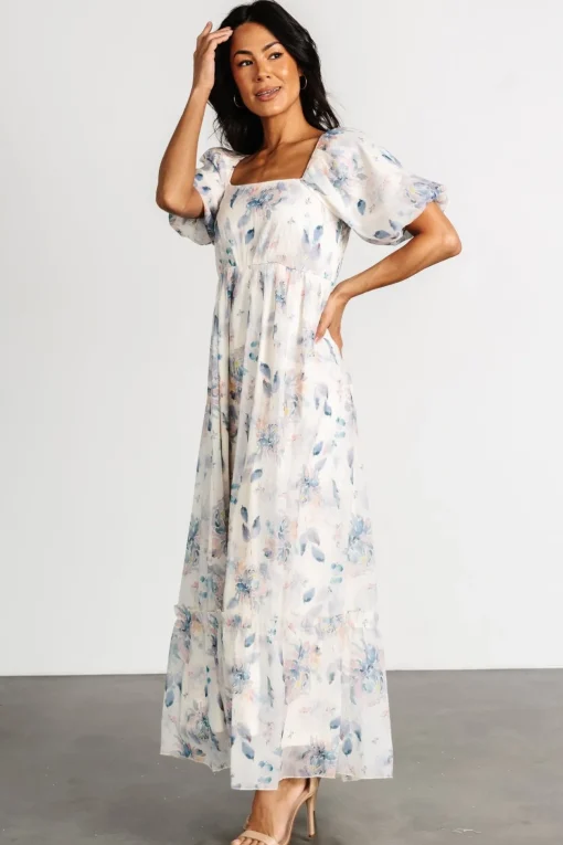 Dalia Maxi Dress | Cream + Blue Floral