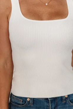 Dame Ribbed Tank Top | Ivory