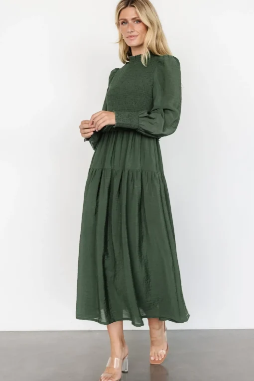 Daria Smocked Maxi Dress | Juniper Green