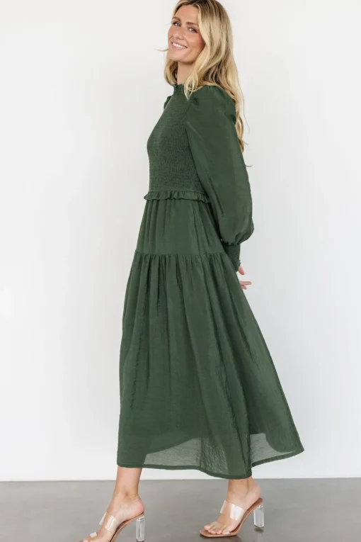 Daria Smocked Maxi Dress | Juniper Green